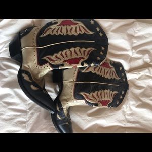 Custom cowboy boots, Don McLean signed.